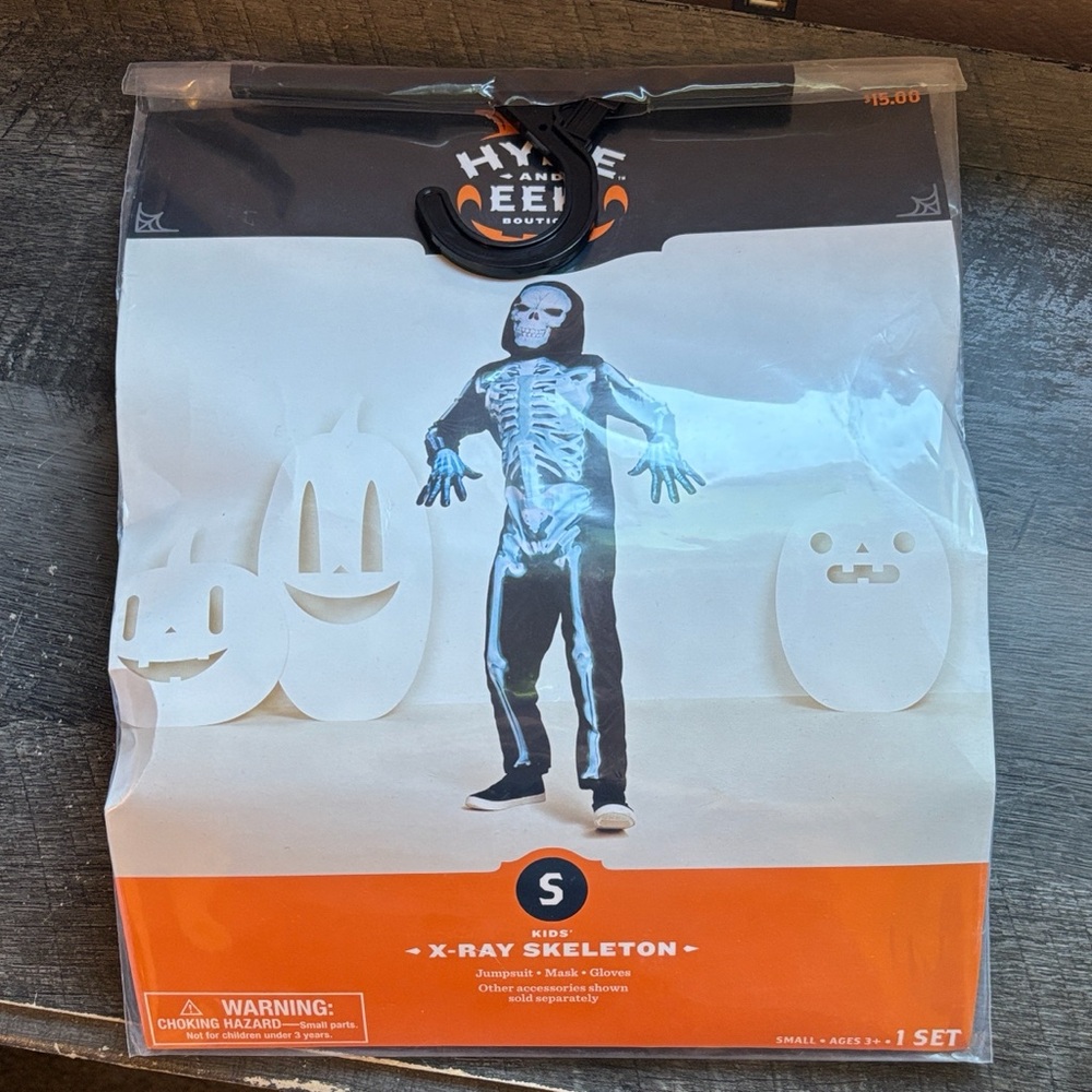 Kids skeleton Halloween costume size small